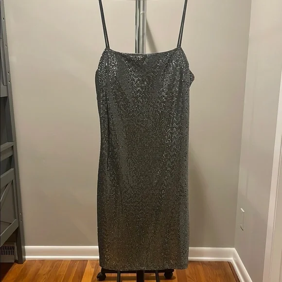 knee length dresses for ladies Kylie Slip Dress - White Silver